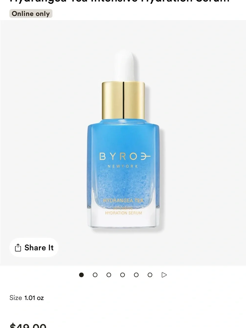 ROE Hydrangea Tea Intensive Hydration Serum — blue and gold